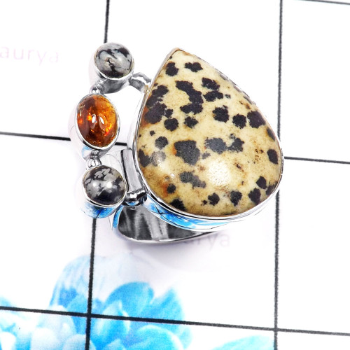 Palmwood Jasper C - CLR939-Amazing Factory Made 925 Sterling Silver Designer Rings