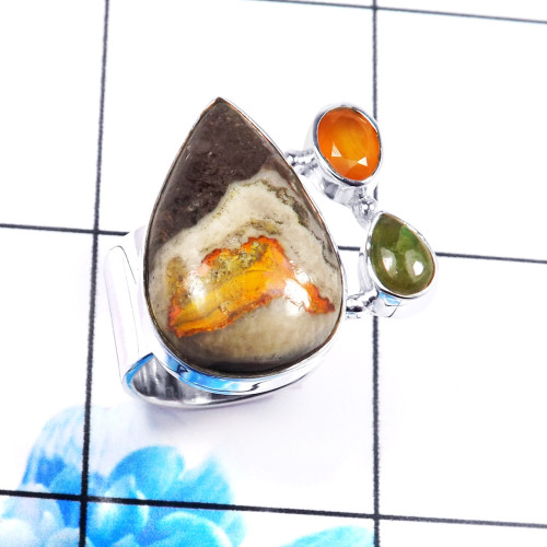 Bumble Bee & Carnelian D - CLR939-Amazing Factory Made 925 Sterling Silver Designer Rings
