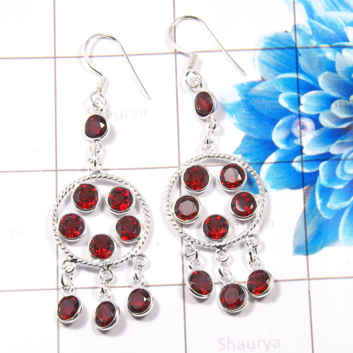 Garnet A - BZE817-Beautiful Factory Handmade 925 Sterling Silver Bezel Earr Garnet A - BZE817-Beautiful Factory Handmade 925 Sterling Silver Bezel Earr