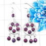 Purple Copper Turquoise F - BZE817-Beautiful Factory Handmade 925 Sterling Silver Bezel Earr