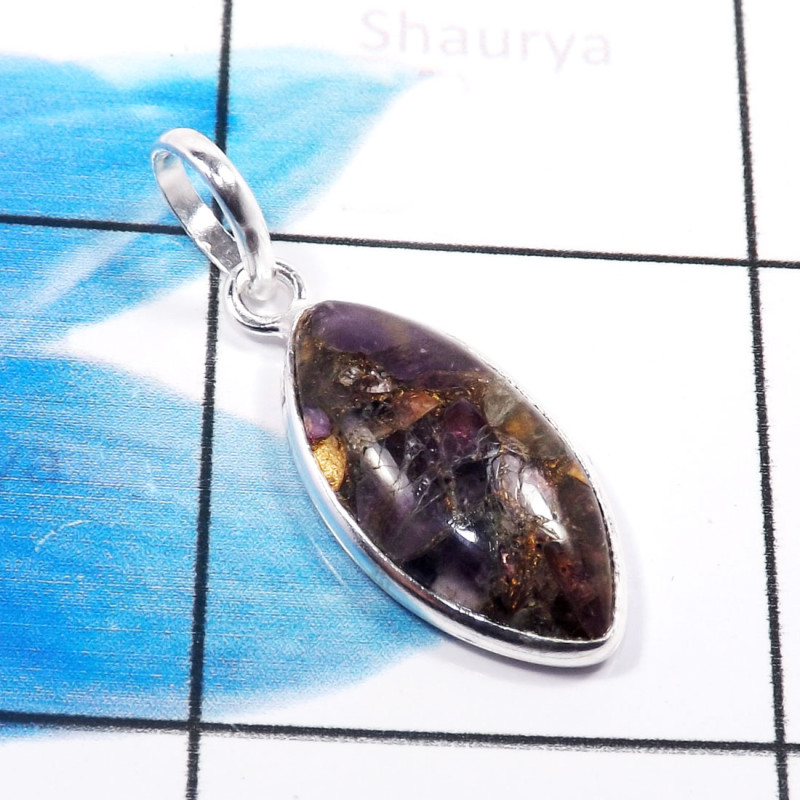 Mohave Amethyst Copper A - BPS952-Fabulous Mohave Amethyst Copper 925 Sterling Silver Bezel Mohave Amethyst Copper A - BPS952-Fabulous Mohave Amethyst Copper 925 Sterling Silver Bezel