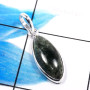 Black Rutile D - BPS951-Beautiful Black Rutile 925 Sterling Silver Handmade Bezel