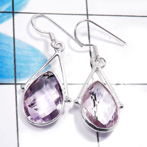 Amethyst Cut B - BZE809-Stunning 925 Sterling Silver Wholesale Bezel Earrings Des Amethyst Cut B - BZE809-Stunning 925 Sterling Silver Wholesale Bezel Earrings Des