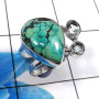 Tibet Turquoise & B.T. B - CLR937-Trendy Factory Made 925 Sterling Silver Cluster Ring Whol