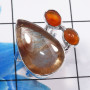 Snake Skin Jasper & Carnelian C - CLR936-Dazzling 925 Sterling Silver Party Wear Cluster Rings Fas