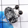 Silicon Druzy & Hematite E - CLR936-Dazzling 925 Sterling Silver Party Wear Cluster Rings Fas