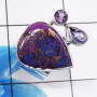 Purple Copper Turquoise B - CLR935-925 Sterling Silver Designer Handmade Custer Rings Wholes
