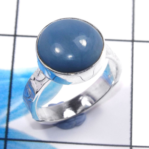 Blue Opal B - STK961-Charming Blue Opal 925 Sterling Silver Fashionable Rings