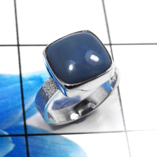 Blue Opal D - STK961-Charming Blue Opal 925 Sterling Silver Fashionable Rings