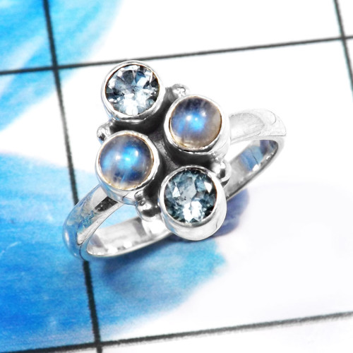 Rainbow Moonstone & B.T A - SDR710-Designer Handmade 925 Sterling Silver Beautiful Rings Who