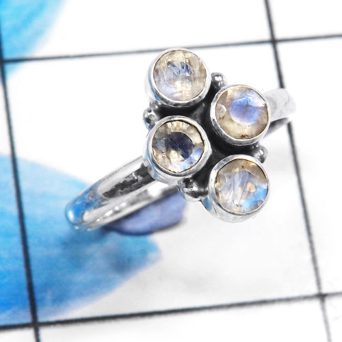 Rainbow Moonstone D - SDR710-Designer Handmade 925 Sterling Silver Beautiful Rings Who