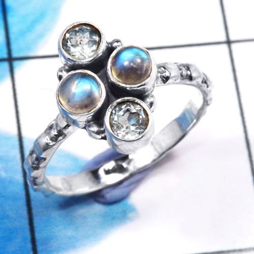 Rainbow Moonstone & B.T I - SDR710-Designer Handmade 925 Sterling Silver Beautiful Rings Who