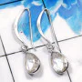 Crystal Quartz A - BZE805-925 Sterling Silver Dazzling Fashionable Bezel Earrings W