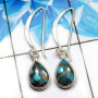 Blue Copper Turquoise J - BZE805-925 Sterling Silver Dazzling Fashionable Bezel Earrings W