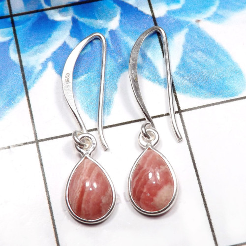 Thulite K - BZE805-925 Sterling Silver Dazzling Fashionable Bezel Earrings W Thulite K - BZE805-925 Sterling Silver Dazzling Fashionable Bezel Earrings W