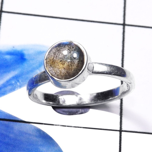 Labradorite Cab A - RBS946-Lovely 925 Sterling Silver Lightweight Baby Rings Company
