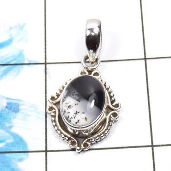 Dendrite Agate E - SD685-Trendy 925 Sterling Silver Designer Pendants Wholesale Han Dendrite Agate E - SD685-Trendy 925 Sterling Silver Designer Pendants Wholesale Han
