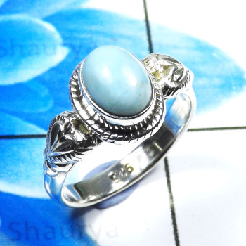 Larimar Cab G - RBS945-Dazzling Larimar Designer Baby Rings 925 Sterling Silver