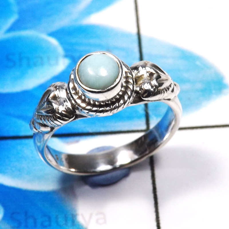 Larimar Cab B - RBS944-Glamorous Larimar 925 Sterling Silver Rings Handmade Whol Larimar Cab B - RBS944-Glamorous Larimar 925 Sterling Silver Rings Handmade Whol