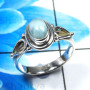 Larimar Cab C - RBS941-Gorgeous Larimar 925 Sterling Silver Fashionable Rings Wh