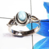 Larimar Cab F - RBS941-Gorgeous Larimar 925 Sterling Silver Fashionable Rings Wh
