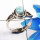 Larimar Cab G - RBS941-Gorgeous Larimar 925 Sterling Silver Fashionable Rings Wh