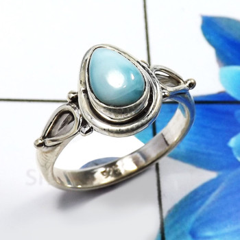 Larimar Cab J - RBS941-Gorgeous Larimar 925 Sterling Silver Fashionable Rings Wh