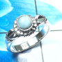 Larimar Cab I - RBS940-925 Sterling Silver Lovely Larimar Baby Rings Designer Wh