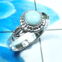 Larimar Cab J - RBS940-925 Sterling Silver Lovely Larimar Baby Rings Designer Wh