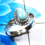 Larimar Cab O - RBS940-925 Sterling Silver Lovely Larimar Baby Rings Designer Wh