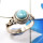Larimar Cab C - RBS939-Charming Larimar 925 Sterling Silver Wholesale Baby Rings