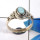 Larimar Cab G - RBS939-Charming Larimar 925 Sterling Silver Wholesale Baby Rings