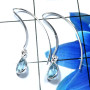 Blue Topaz O - BZE795-Fabulous Preety Design 925 Sterling Silver Bezel Earrings