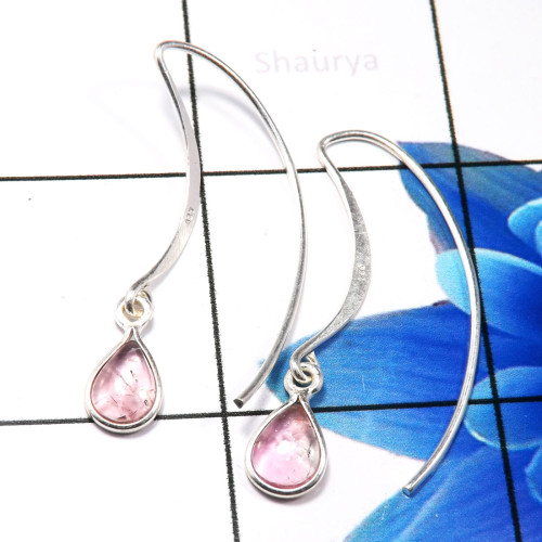 Pink Tourmaline B - BZE794-Dazzling 925 Sterling Silver Company Made Bezel Earrings Pink Tourmaline B - BZE794-Dazzling 925 Sterling Silver Company Made Bezel Earrings