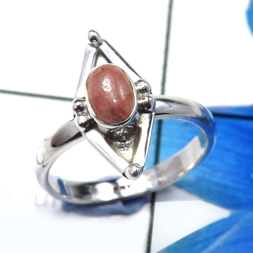 Rhodonite A - RBS937-Trendy 925 Sterling Silver Lightweight Rings Designer Han