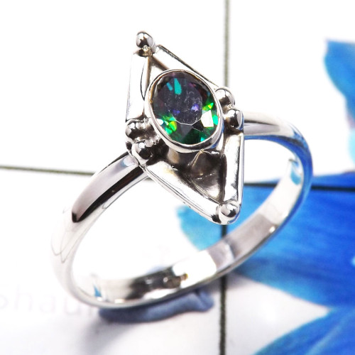 Mystic Quartz B - RBS937-Trendy 925 Sterling Silver Lightweight Rings Designer Han