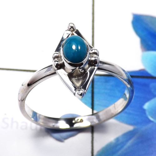 Crysocolla D - RBS937-Trendy 925 Sterling Silver Lightweight Rings Designer Han