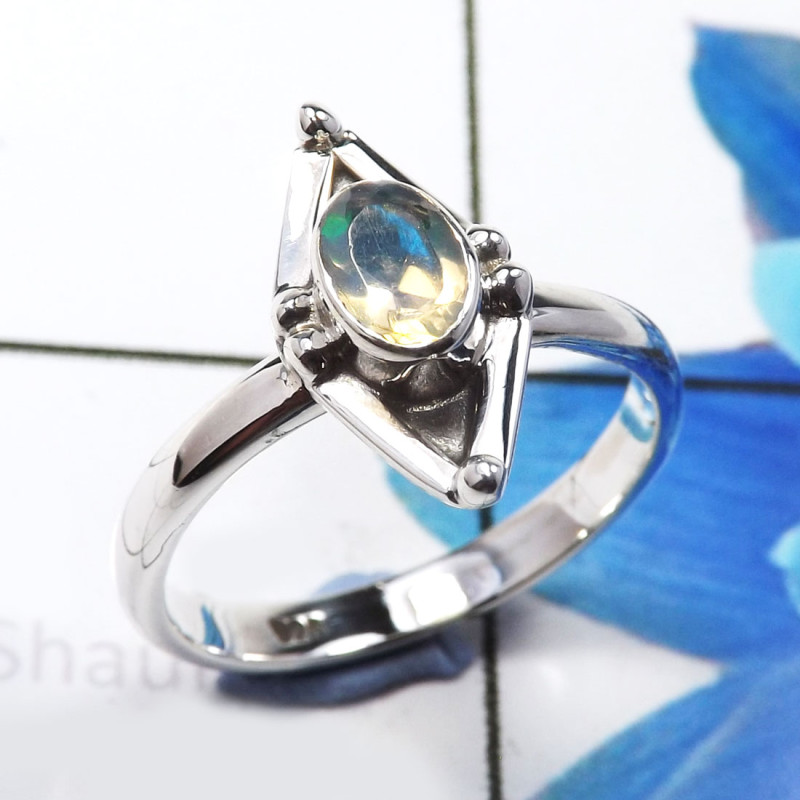 Ethiopian Opal G - RBS937-Trendy 925 Sterling Silver Lightweight Rings Designer Han Ethiopian Opal G - RBS937-Trendy 925 Sterling Silver Lightweight Rings Designer Han