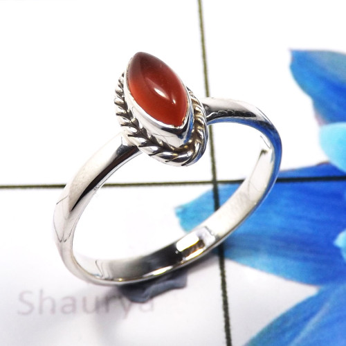 Carnelian Cab B - RBS936-925 Sterling Silver Beautiful Company Handmade Baby Rings