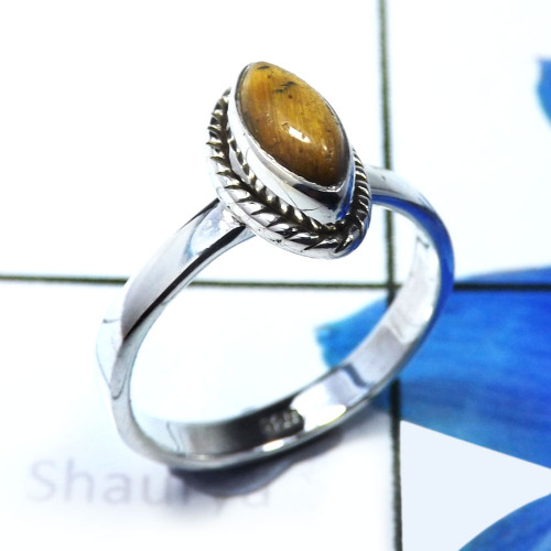 Tiger Eye 5 - RBS936-925 Sterling Silver Beautiful Company Handmade Baby Rings Tiger Eye 5 - RBS936-925 Sterling Silver Beautiful Company Handmade Baby Rings