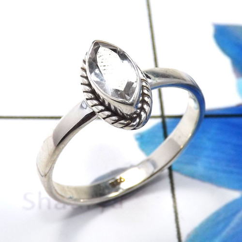 Crystal Quartz L - RBS936-925 Sterling Silver Beautiful Company Handmade Baby Rings