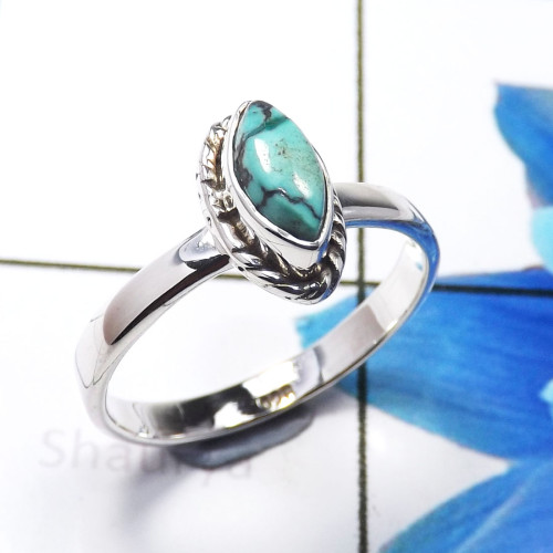 Tibet Turquoise M - RBS936-925 Sterling Silver Beautiful Company Handmade Baby Rings