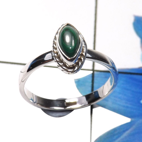Malachite N - RBS936-925 Sterling Silver Beautiful Company Handmade Baby Rings