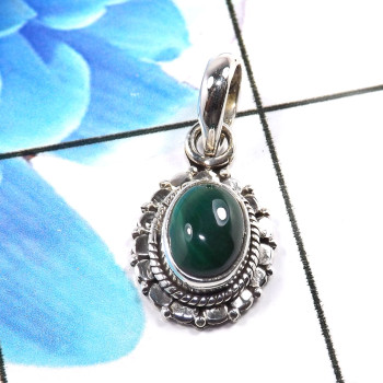 Malachite B - SD678-925 Sterling Silver Stunning Company Made Designer Pendant Malachite B - SD678-925 Sterling Silver Stunning Company Made Designer Pendant