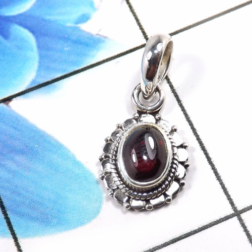 Garnet Cab F - SD678-925 Sterling Silver Stunning Company Made Designer Pendant