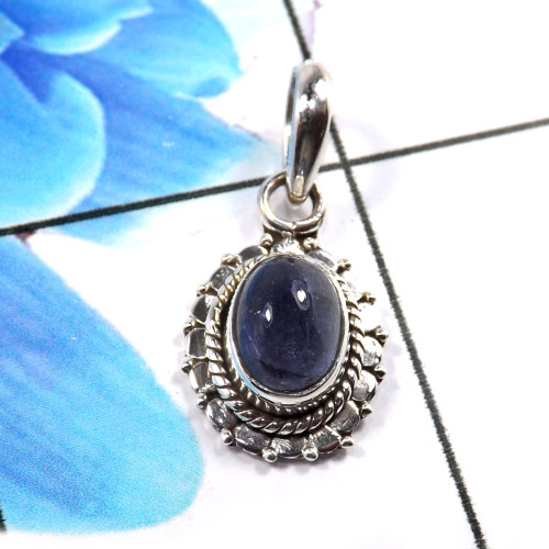 Blue kynite I - SD678-925 Sterling Silver Stunning Company Made Designer Pendant