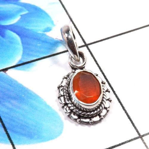 Carnelian Cut O - SD678-925 Sterling Silver Stunning Company Made Designer Pendant