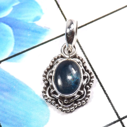Neon Blue Apatite A - SD666-Beautiful 925 Sterling Silver Company Made Pendants Design