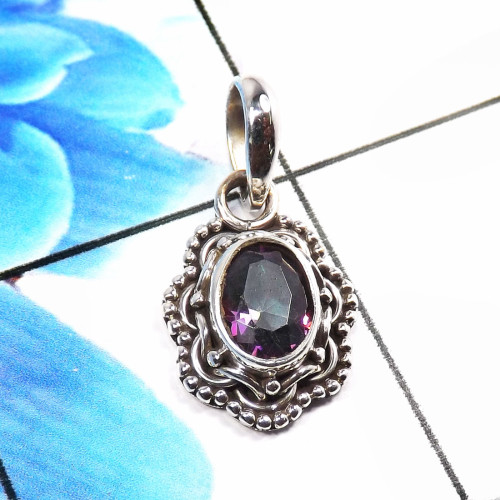 Mystic Quartz D - SD665-925 Sterling Silver Unique Handmade Designer Pendants Fact