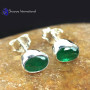 Emerald C - WFJ907-Precious Amazing Emerald 925 Sterling Silver Stud Earring